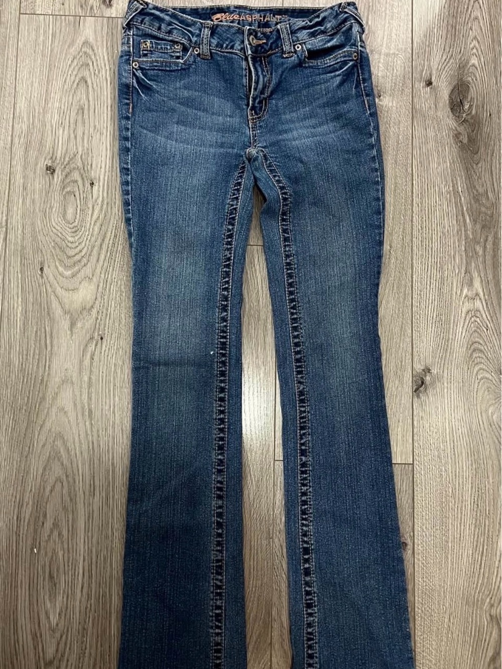 2000s Y2K Authentic Blue Asphalt Low Rise Bootcut Jeans
